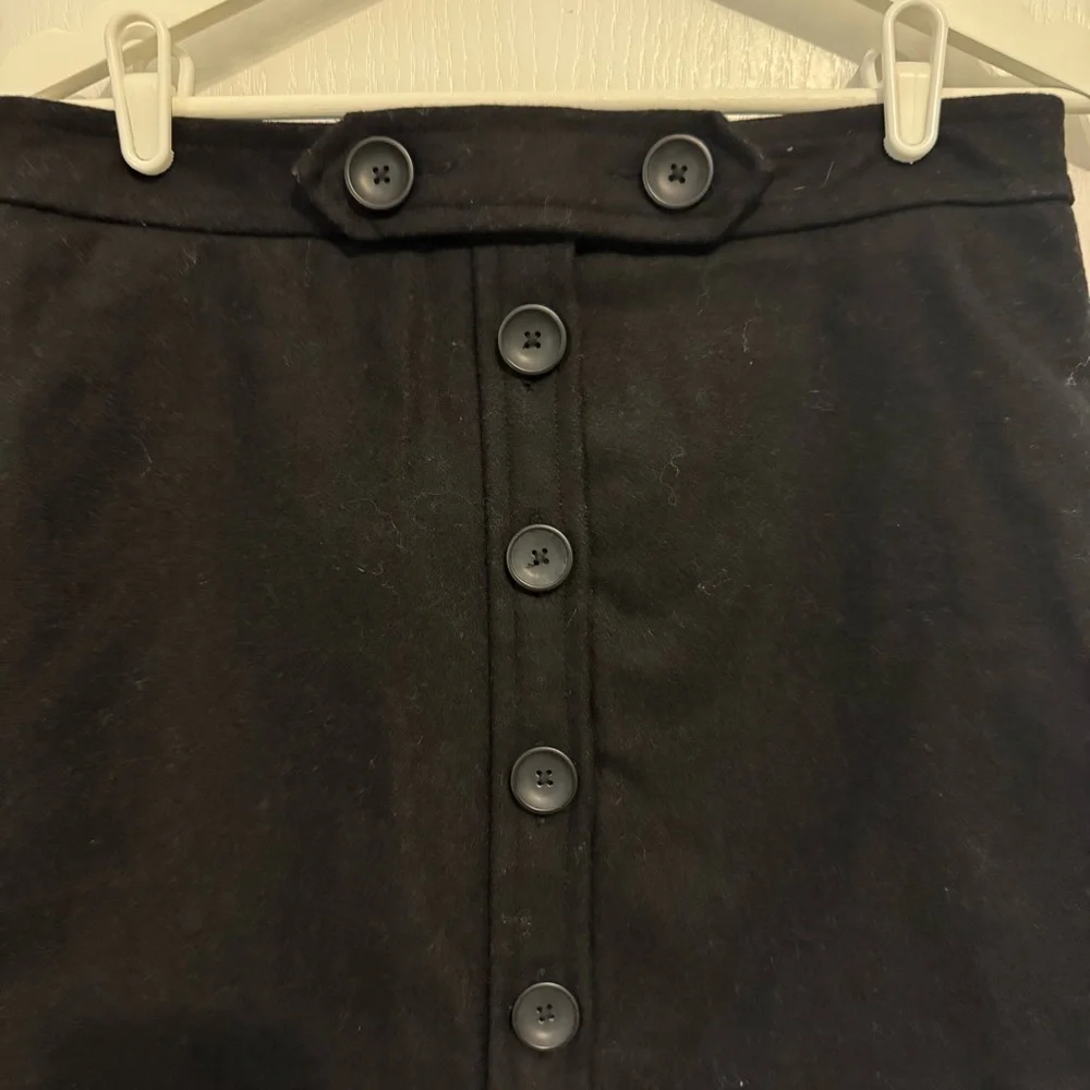 GAP womens black mini skirt 4 wool blend button up fully lined Y2K 90s 2000s - Picture 2 of 15